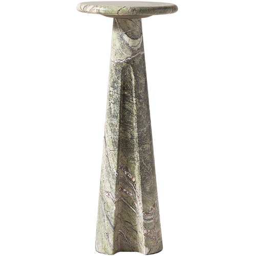 CB2 Ciccio Green Marble Side Table