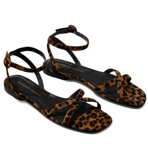 Margaux The Flat Sandal - Leopard Suede
