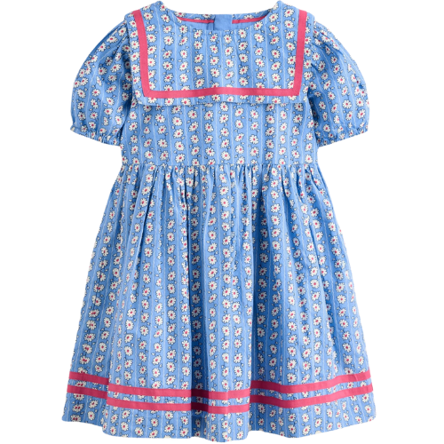 Boden (US) Heritage Sailor Dress-Arctic Blue Daisy Stripe