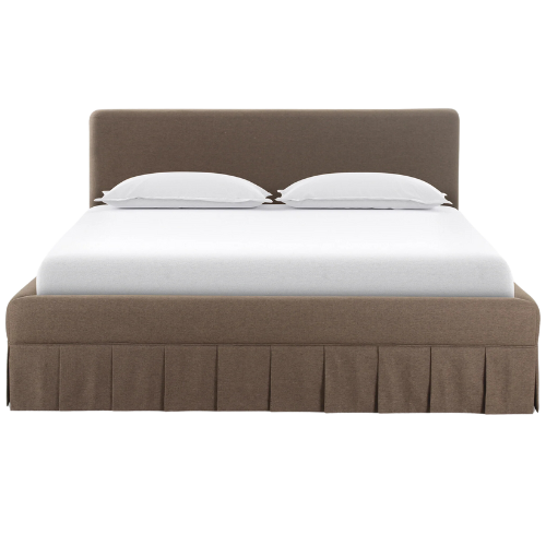 Lulu and Georgia Belden Platform Bed skirted upholstered brown
