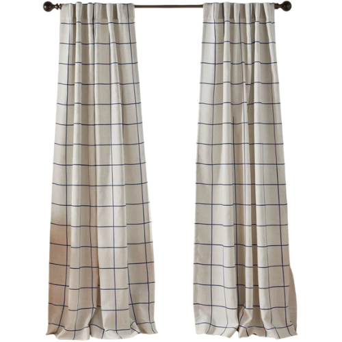 Wayfair North America AllModern Laurene Checkered Blackout white black curtain
