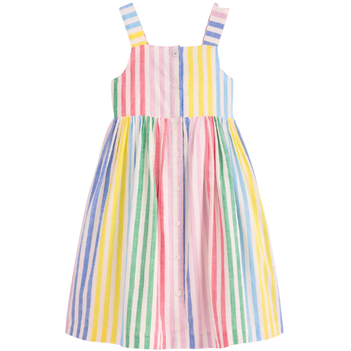 Boden (US) Button Through Woven Dress-Multi Stripe