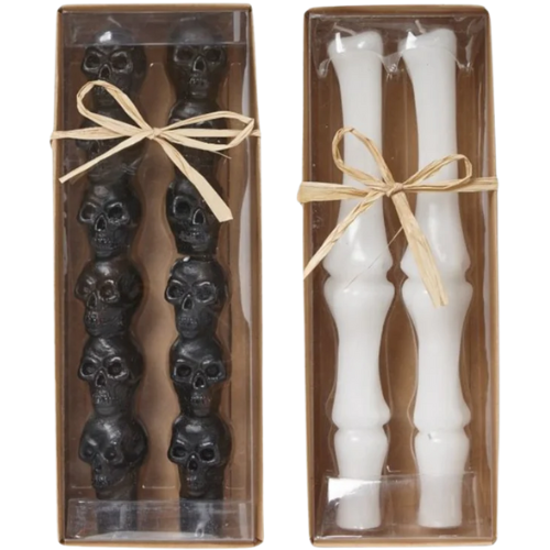House of Jade Home Skull & Bone Taper Candles | Set of 2