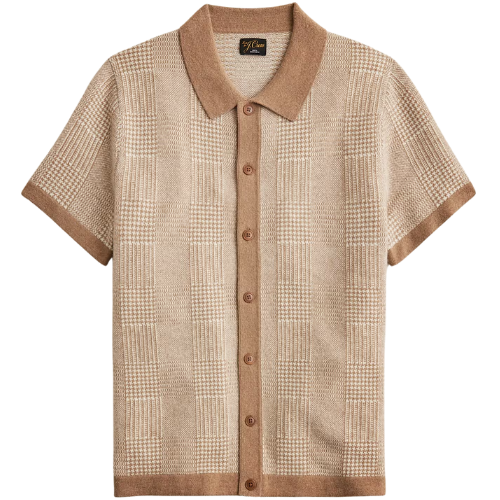 J. Crew US Short-sleeve cashmere cardigan sweater-polo