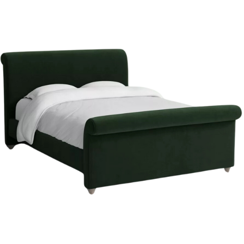Anthropologie (US) Willoughby Bed green velvet sleigh