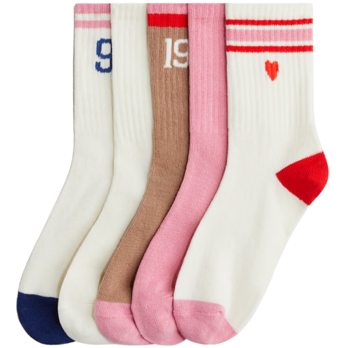 H&M 5 Pack Crew Socks Girls