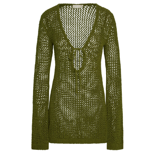 Monday Swimwear (US) Montego Mini Tie Dress - Olive Petit Crochet