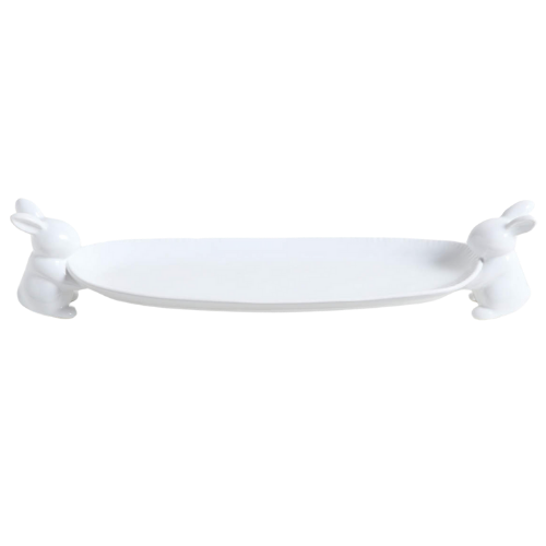 White Ceramic Bunny Platter + Reviews