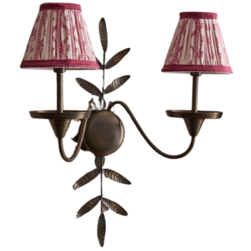 GreenRow Maricela Double Wall Sconce fabric pleated shade
