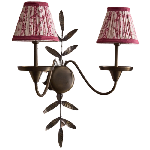 GreenRow Maricela Double Wall Sconce fabric pleated shade