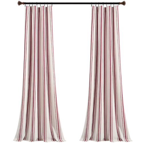 Target Set of 2 (84"x42") Farmhouse Striped Yarn Dyed Red Curtain Panel