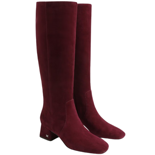 Porter Knee High Boot Sam Edelman burgundy suede
