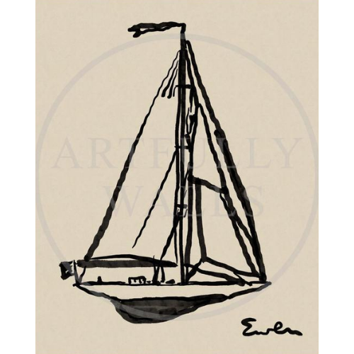 Artfully Walls Sailboat: Warm Black art print