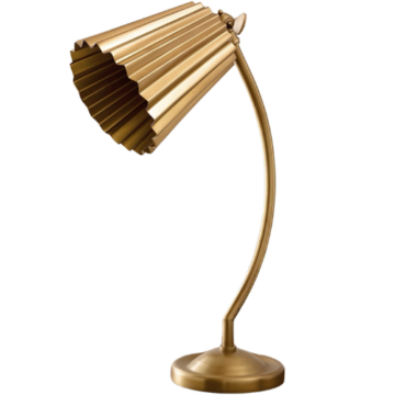 Pottery Barn Kids Chris Loves Julia Pleated Task Lamp brass gold