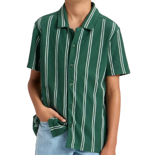 Target Boys' Short Sleeve Vertical Striped Button-Down Shirt - Cat & Jack