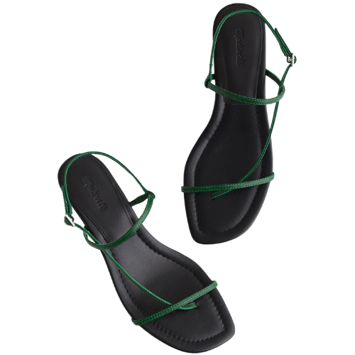 Madewell The Maycie Asymmetric T-Strap Sandal green