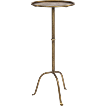Creative Co-Op Metal Cocktail, Antique Brass Martini Table drink end