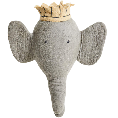 Crate & Barrel Felt Elephant Animal Head Wall Decor