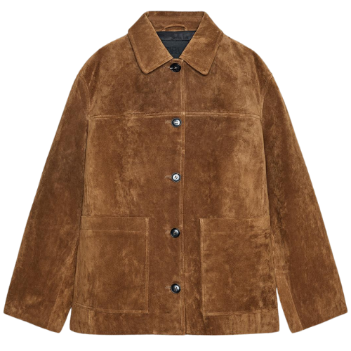 Zara US SUEDE LEATHER JACKET ZW COLLECTION LIMITED EDITION
