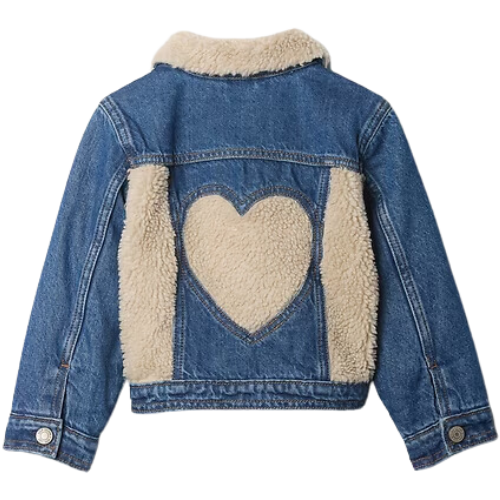 Gap (US) Baby & Toddler Sherpa Heart Icon Denim Jacket Girls