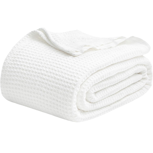 Amazon (US) Bedsure 100% Cotton Blanket Queen Size for Bed waffle weave