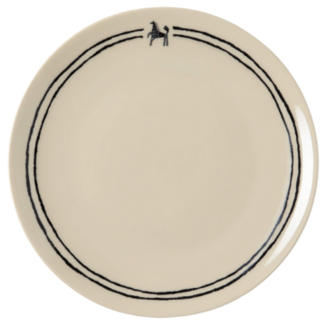 CB2 Corvo White and Black Patterned Dinner Plate by Ackerman
