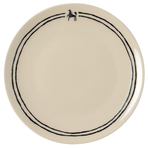 CB2 Corvo White and Black Patterned Dinner Plate by Ackerman