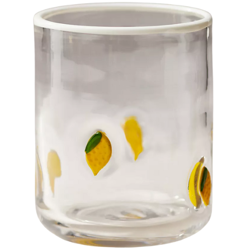 Anthropologie Icon Juice Glass Lemons tumbler