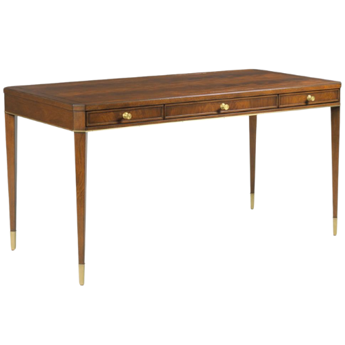 Kathy Kuo Home Woodbridge Livingston French Margate Brown Mahogany Office Desk