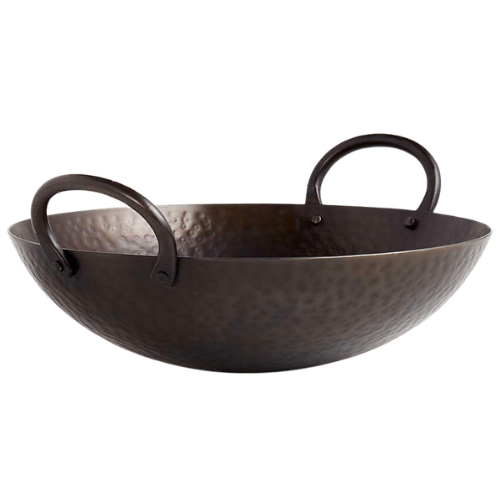 Feast Hammered Iron Serving Bowl with Handles