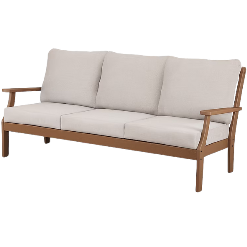 Lowe's Trex Outdoor Furniture Yacht Club Outdoor Sofa with Beige Cushions and HDPE Frame