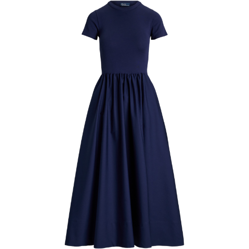 Ralph Lauren short sleeve cotton dress navy