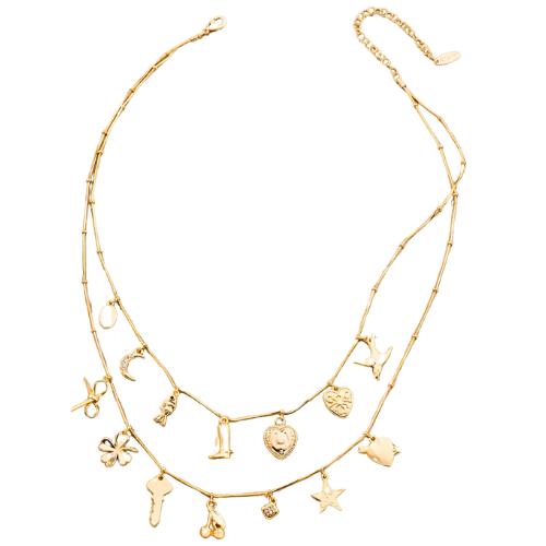 Anthropologie Gold Daydreamer Charm Necklace