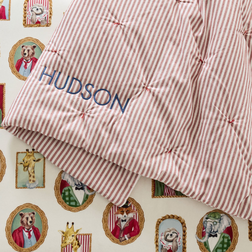 Pottery Barn Kids Chris Loves Julia Yarn Dyed Stripe Baby Quilt