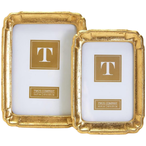 Two's Company Gold Photo Table Frames Set of 2