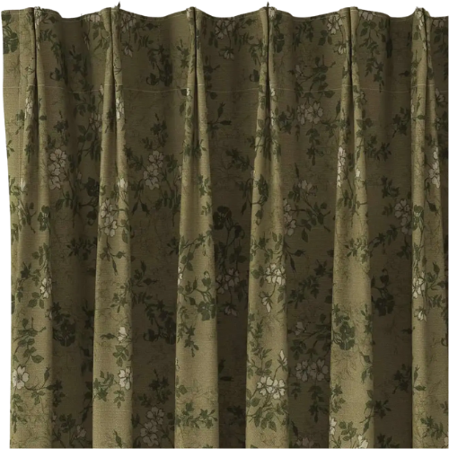 TWOPAGES Sara Le Print Linen Pleated Cafe Curtains