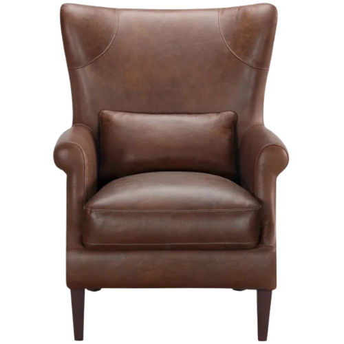 Emerald Genuine Leather Wingback Chair