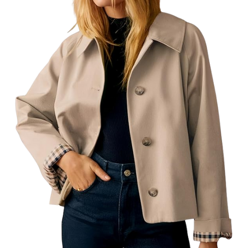 Amazon Womens Cropped Trench Coat