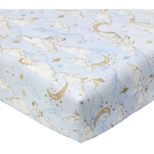 Pottery Barn Kids Chris Loves Julia Celestial Unicorn Organic Crib Fitted Sheet