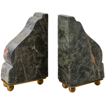 Magnolia Henry Marble and Brass Bookends