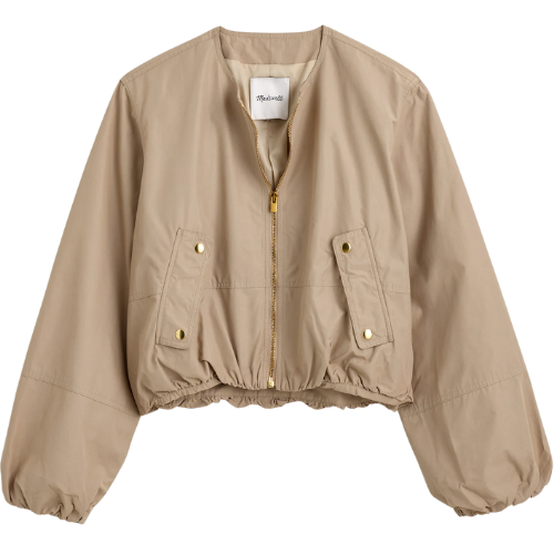 Bubble-Sleeve Bomber Jacket