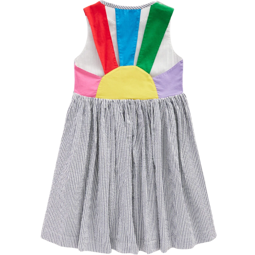 Boden (US) Zadie Applique Back Dress-Navy/ Ivory Stripe Sunray