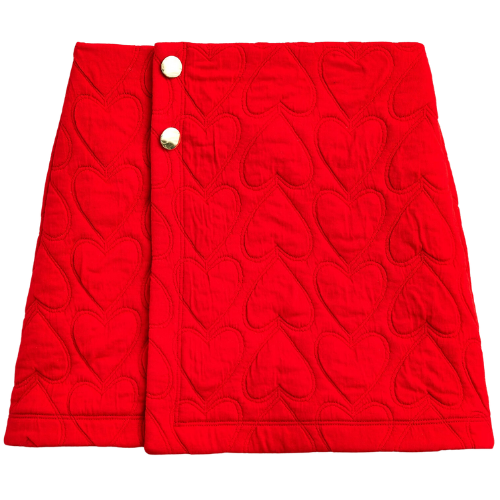 J. Crew US Girls' heart-quilted wrap skirt red heart
