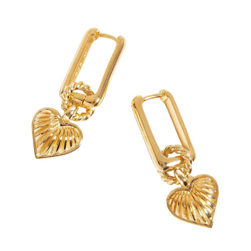 Missoma Ridge Heart Charm Earrings