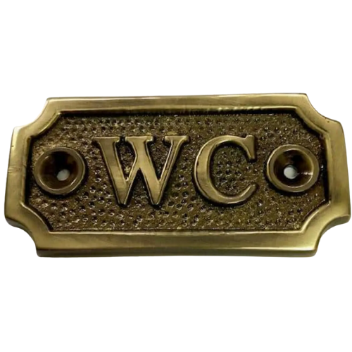 Brass WC Door Sign