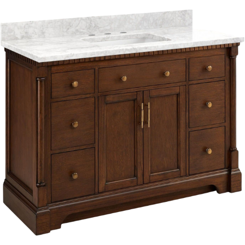 Signature Hardware Claudia 48" Single Basin Vanity Set with Mahogany Cabinet