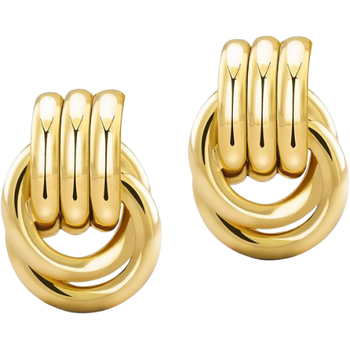 Amazon Chunky Gold Knot Earrings Statement Hoops