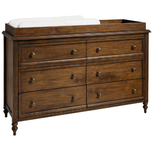 Pottery Barn Kids Chris Loves Julia Turned Wood Extra-Wide Dresser & Topper Set changing table