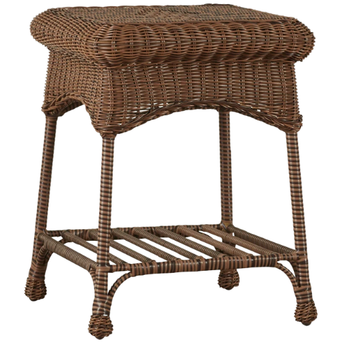 Wayfair Herscher Square Outdoor Side Table rattan woven
