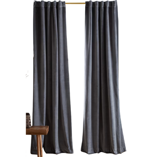 Quince Cotton Velvet Room Darkening Curtain